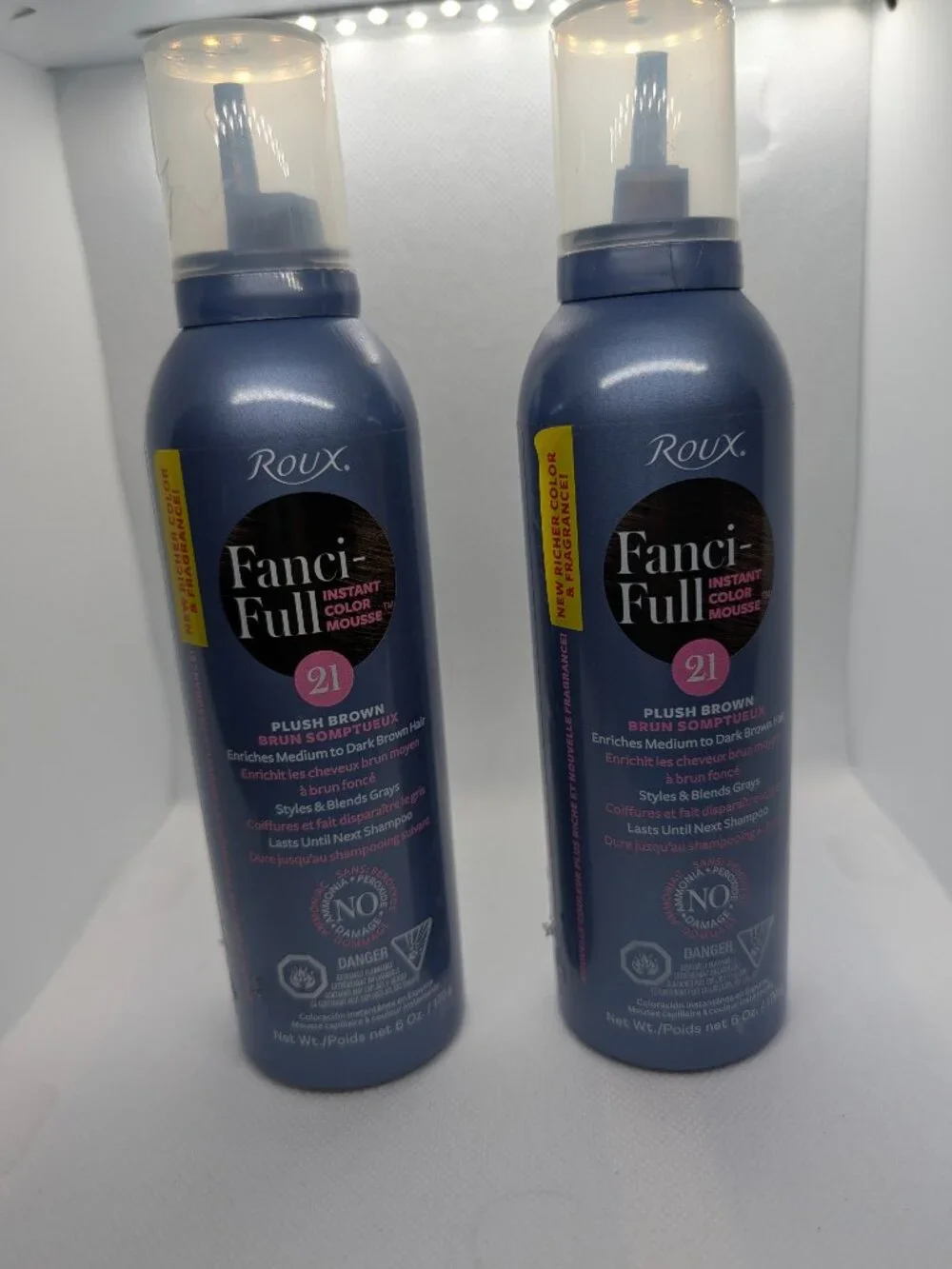 2 Roux Fanci-Full Instant Color Mousse #21 Plush Brown, Medium To Dark Hair, 6oz